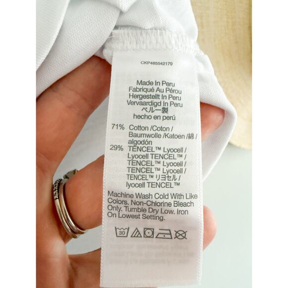 Madewell | NWT | Side-Cinch Muscle Tee in Eyelet White | Sz S - Picture 7 of 9